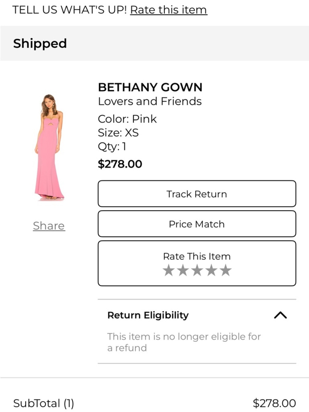 Lovers + Friends Pink Strapless Floor-Length Gown